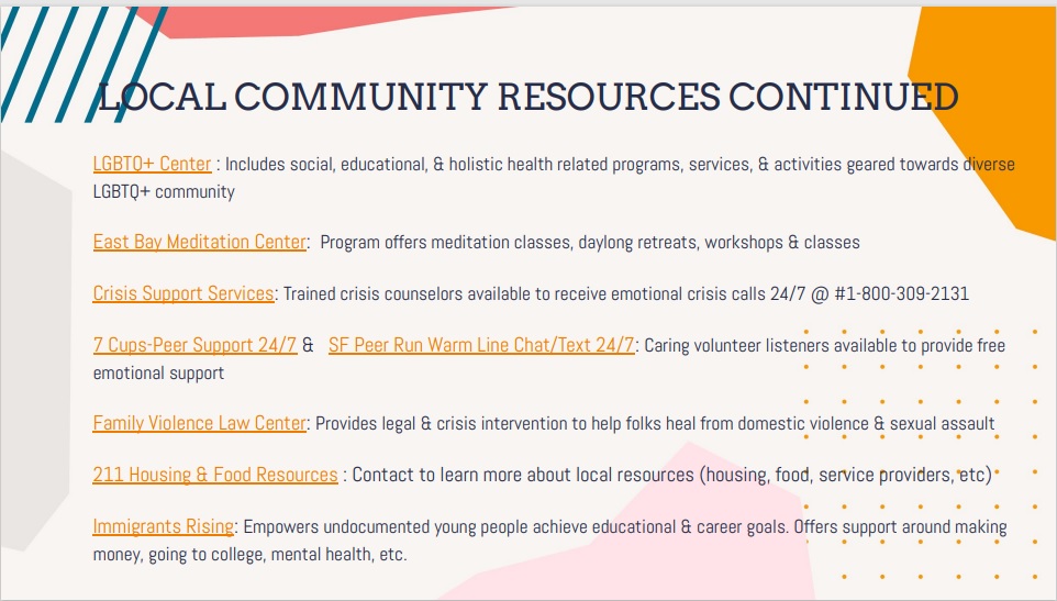 local community resources (continued)