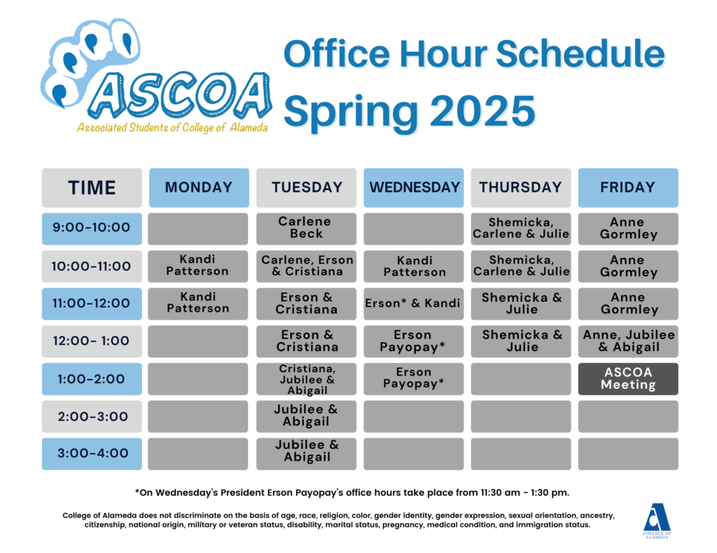 Spring 2025 Office Hours