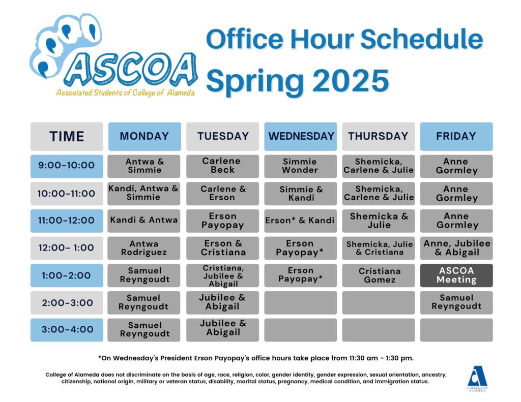 Spring 2025 ASCOA Office Hours